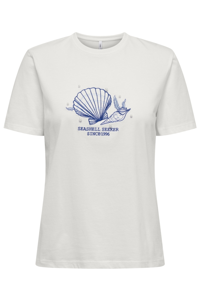 ONLKITA S/S SHELL T-SHIRT BOX CS JR 15367802 CLOUD DANCER/SEASHELL S